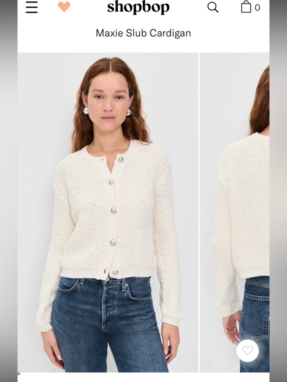 Z Supply Maxie Slub Cardigan Ivory Textured Button Front Sweater Size M